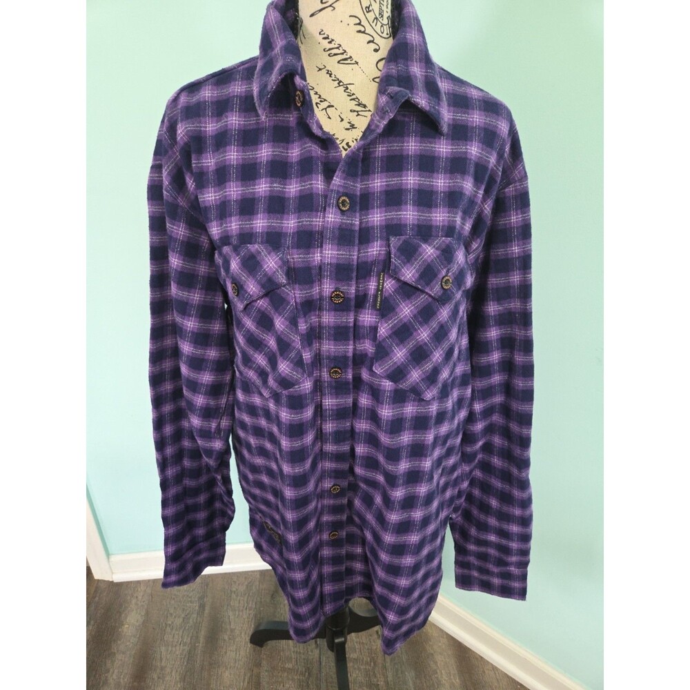 The Vermont Flannel Company Shirt purple Plaid Long Sleeve Shirt Men's large